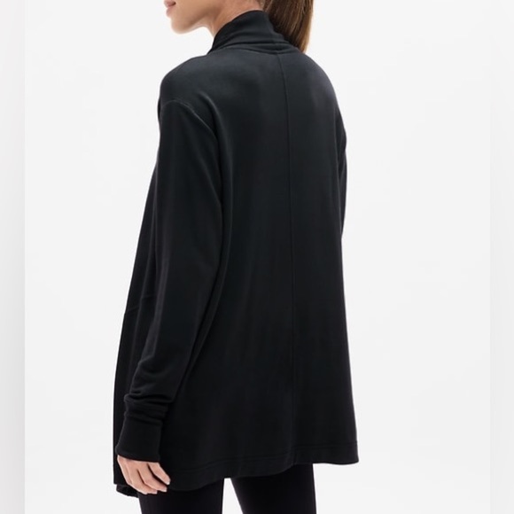 [S]Athleta Black Pranayama Restore Wrap Open Front Cardigan - Picture 2 of 8